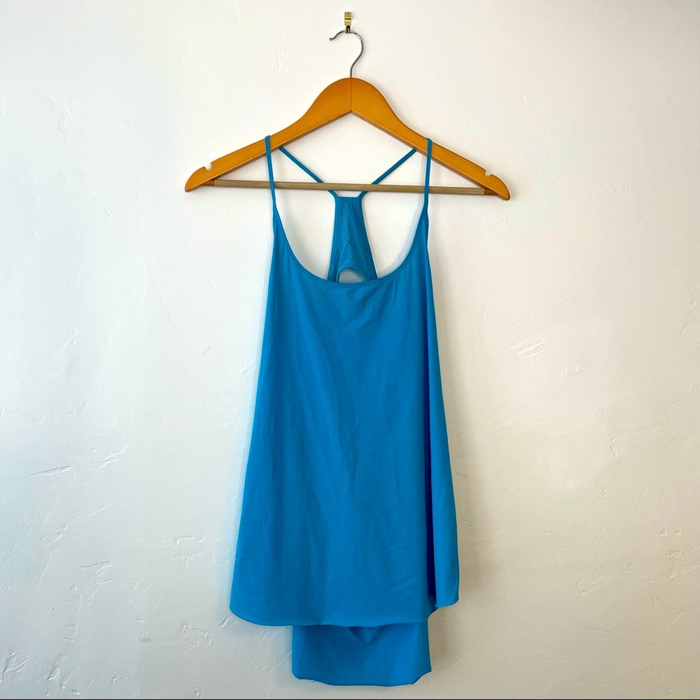 Lulu Lemon Electric Blue Open Back Athletic Tank Top